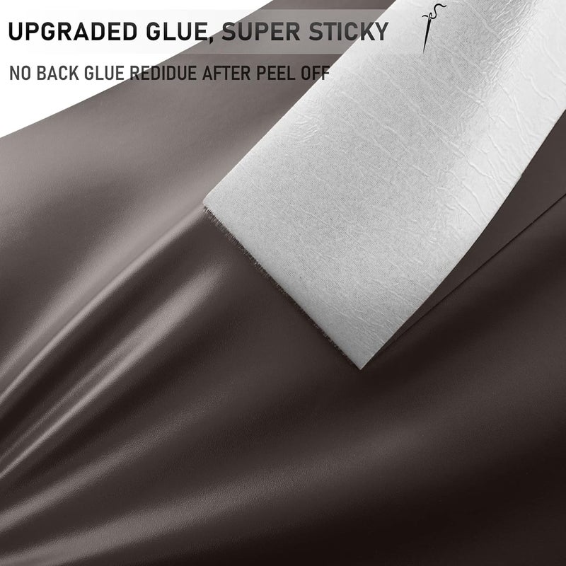 YAFLC Self Adhesive Leather Repair Tape Kit, 4"x 63" Leather Repair Patch for Furniture, Leather Repair Patch for Car seat, Sofas, Couch, Boat Seat Dark Coffee - Image 2